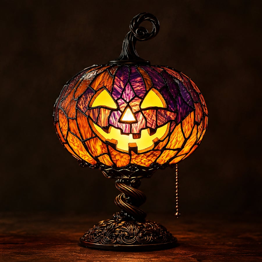 Stained Glass Pumpkin Lamp